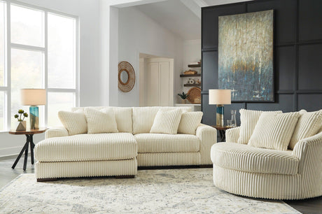 Lindyn Ivory 2-Piece Left Arm Facing Modular Chaise Sectional by Ashley at Eve Furniture