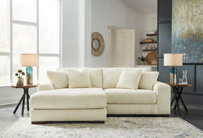 Lindyn Ivory 2-Piece Left Arm Facing Modular Chaise Sectional by Ashley at Eve Furniture