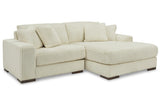 Lindyn Ivory 2-Piece Right Arm Facing Modular Chaise Sectional by Ashley at Eve Furniture
