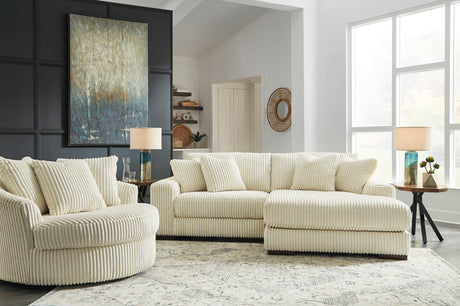 Lindyn Ivory 2-Piece Right Arm Facing Modular Chaise Sectional by Ashley at Eve Furniture