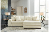 Lindyn Ivory 2-Piece Right Arm Facing Modular Chaise Sectional by Ashley at Eve Furniture