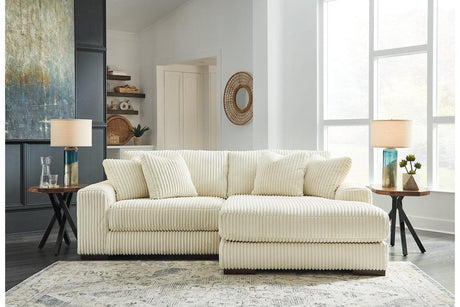 Lindyn Ivory 2-Piece Right Arm Facing Modular Chaise Sectional by Ashley at Eve Furniture