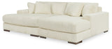 Lindyn Ivory 2-Piece Super Chaise by Ashley at Eve Furniture