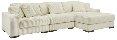 Lindyn Ivory 3-Piece Right Arm Facing Modular Chaise Sectional by Ashley at Eve Furniture