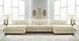 Lindyn Ivory 4-Piece Modular Double Chaise Sectional by Ashley at Eve Furniture