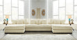 Lindyn Ivory 4-Piece Modular Double Chaise Sectional by Ashley at Eve Furniture