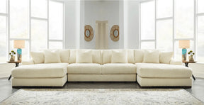 Lindyn Ivory 4-Piece Modular Double Chaise Sectional by Ashley at Eve Furniture
