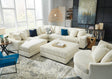 Lindyn Ivory 5-Piece Left Arm Facing Modular Chaise Sectional by Ashley at Eve Furniture