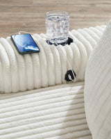 Lindyn Ivory Oversized Chaise by Ashley at Eve Furniture