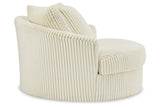 Lindyn Ivory Oversized Swivel Accent Chair by Ashley at Eve Furniture
