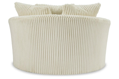 Lindyn Ivory Oversized Swivel Accent Chair by Ashley at Eve Furniture