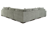 Lindyn Fog 5-Piece Right Arm Facing (RAF) Modular Chaise Sectional by Ashley at Eve Furniture