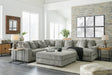 Lindyn Fog 5-Piece Right Arm Facing (RAF) Modular Chaise Sectional by Ashley at Eve Furniture