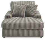 Lindyn Fog Oversized Chaise by Ashley at Eve Furniture