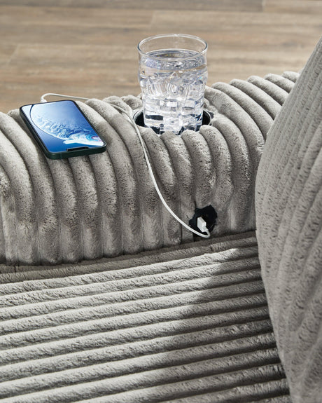 Lindyn Fog Oversized Chaise by Ashley at Eve Furniture