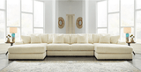 Lindyn Ivory 4-Piece Modular Double Chaise Sectional by Ashley at Eve Furniture