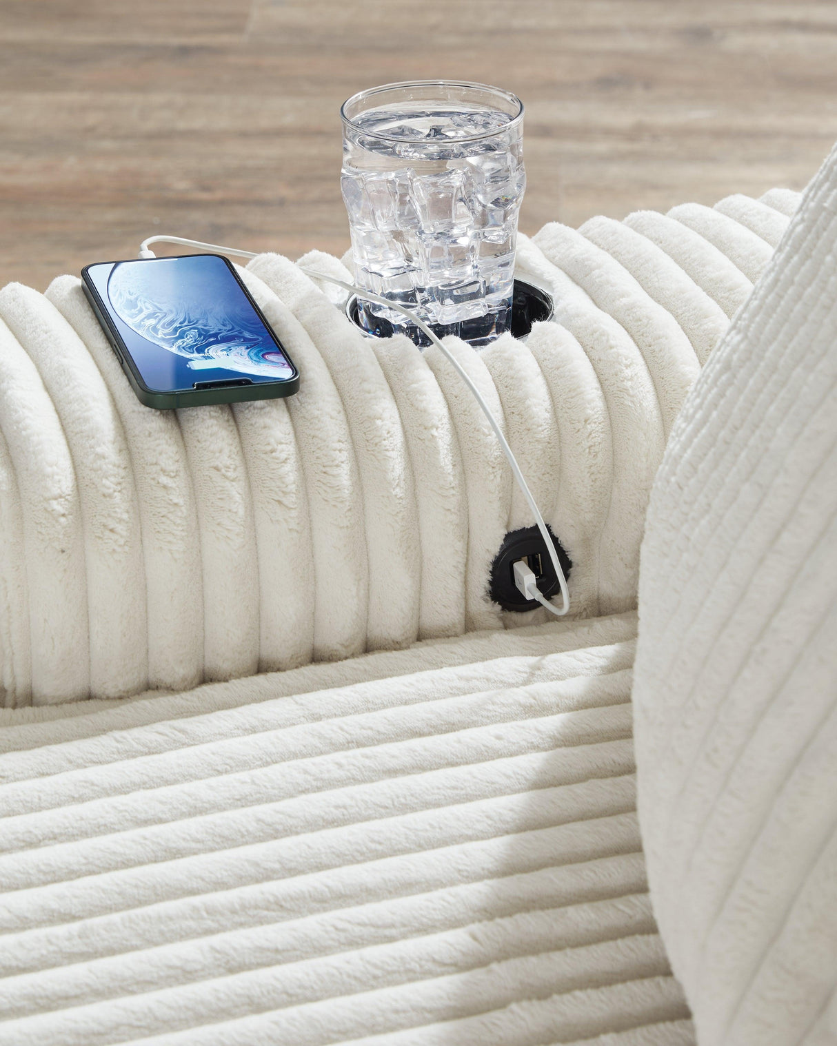 Lindyn Ivory Oversized Chaise by Ashley at Eve Furniture