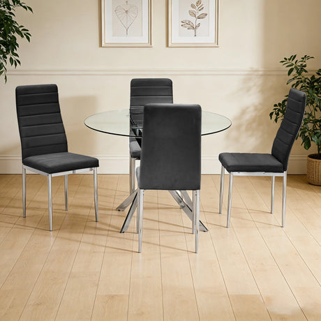 Linea Black 5-Piece Dining Room Set by Happy Homes at Eve Furniture