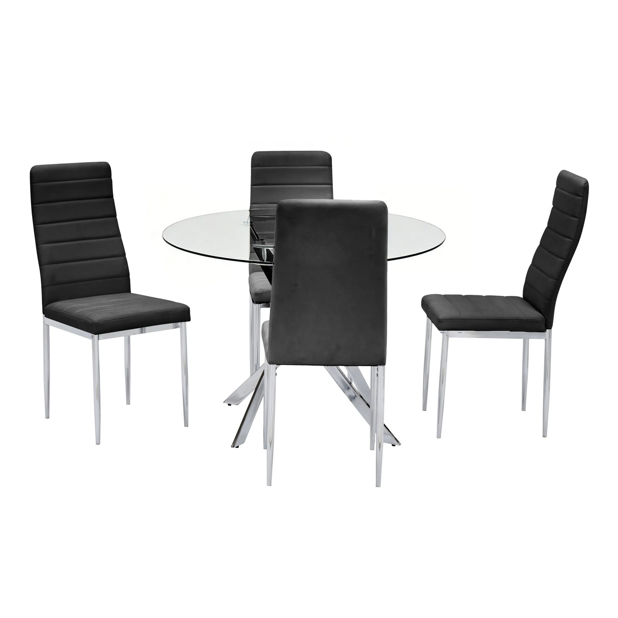 Linea Black 5-Piece Dining Room Set by Happy Homes at Eve Furniture