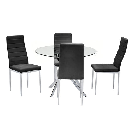 Linea Black 5-Piece Dining Room Set by Happy Homes at Eve Furniture