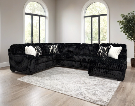 Linea Black RAF Sectional by Happy Homes at Eve Furniture