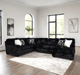 Linea Black RAF Sectional by Happy Homes at Eve Furniture