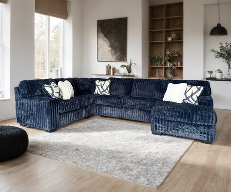 Linea Blue RAF Sectional by Happy Homes at Eve Furniture