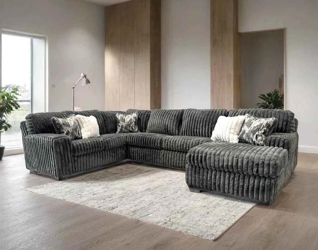 Linea Charcoal RAF Sectional by Happy Homes at Eve Furniture
