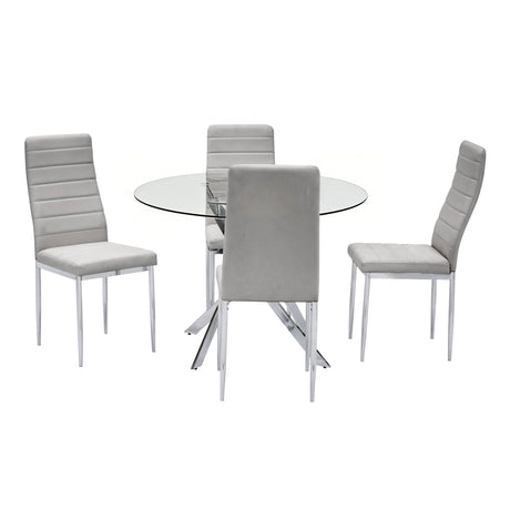 Linea Gray 5-Piece Dining Room Set by Happy Homes at Eve Furniture