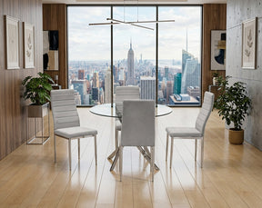 Linea Gray 5-Piece Dining Room Set by Happy Homes at Eve Furniture
