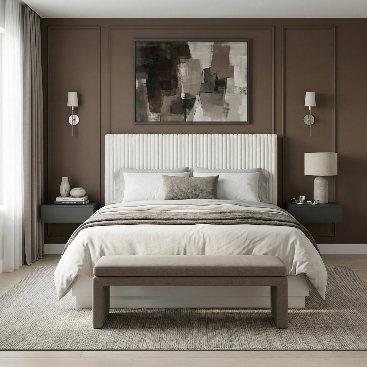 Linea Pearl White California King Bed by Homelegance at Eve Furniture