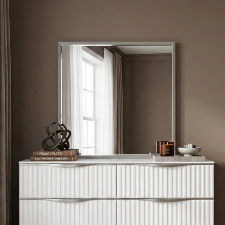 Linea Pearl White California King Bed by Homelegance at Eve Furniture
