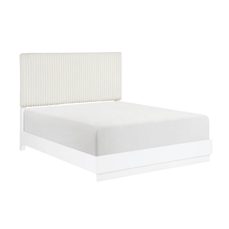 Linea Pearl White California King Bed by Homelegance at Eve Furniture