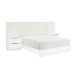 Linea Pearl White California King Bed with 2 Nightstands by Homelegance at Eve Furniture
