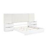 Linea Pearl White California King Bed with 2 Nightstands by Homelegance at Eve Furniture
