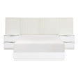 Linea Pearl White California King Bed with 2 Nightstands by Homelegance at Eve Furniture