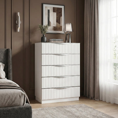 Linea Pearl White Chest by Homelegance at Eve Furniture
