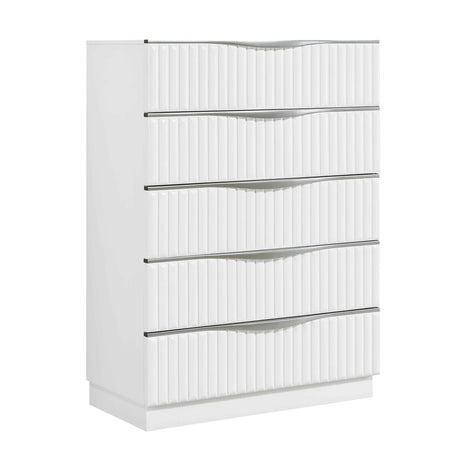 Linea Pearl White Chest by Homelegance at Eve Furniture