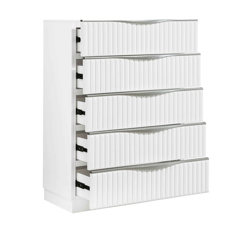 Linea Pearl White Chest by Homelegance at Eve Furniture