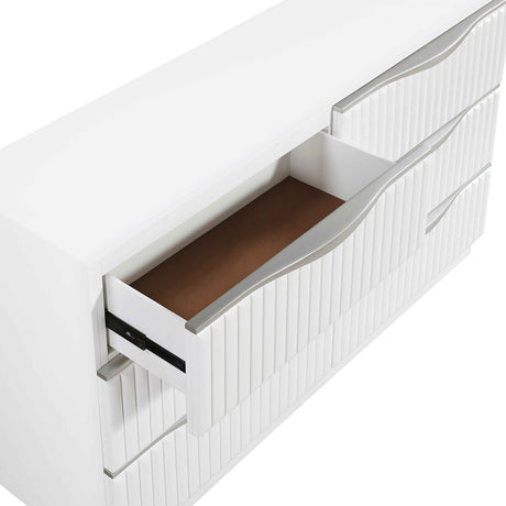 Linea Pearl White Dresser by Homelegance at Eve Furniture