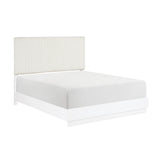 Linea Pearl White Eastern King Bed by Homelegance at Eve Furniture
