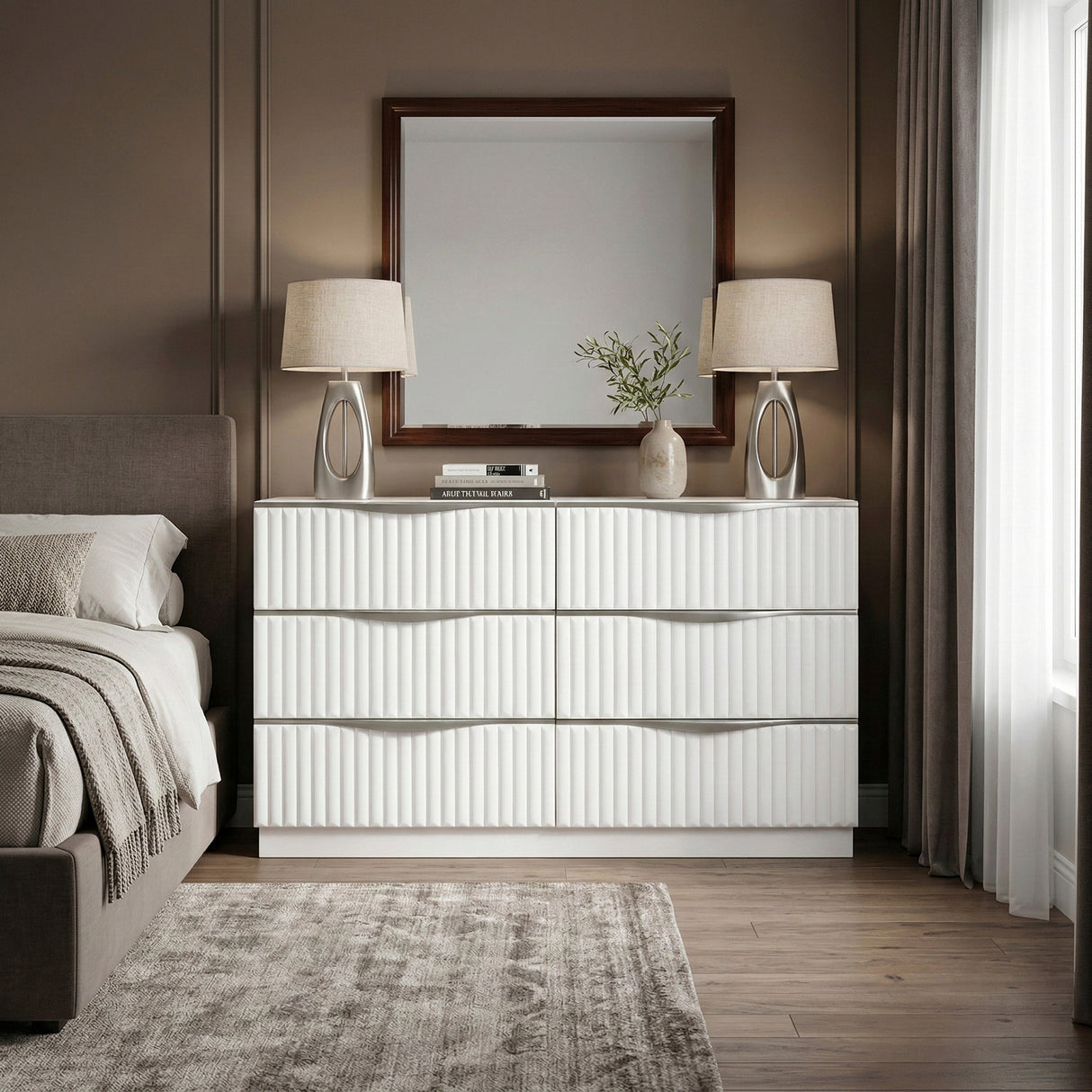 Linea Pearl White Mirror by Homelegance at Eve Furniture