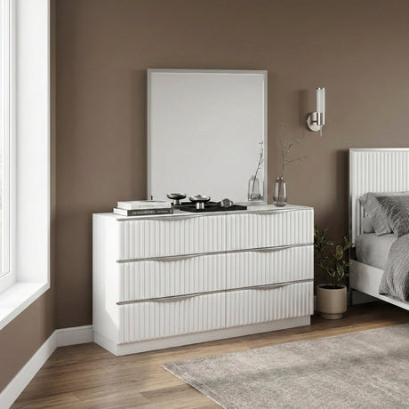 Linea Pearl White Mirror by Homelegance at Eve Furniture