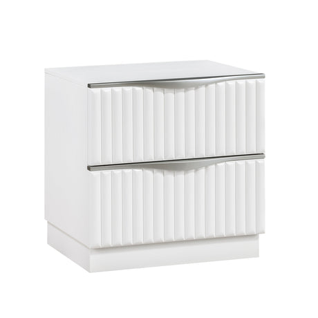 Linea Pearl White Nightstand by Homelegance at Eve Furniture