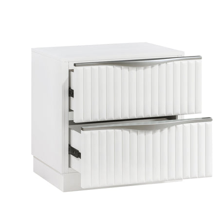 Linea Pearl White Nightstand by Homelegance at Eve Furniture