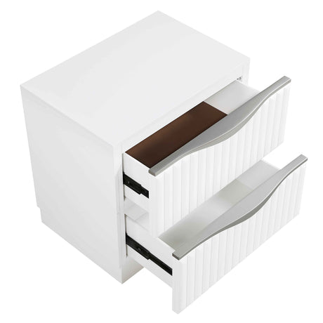 Linea Pearl White Nightstand by Homelegance at Eve Furniture