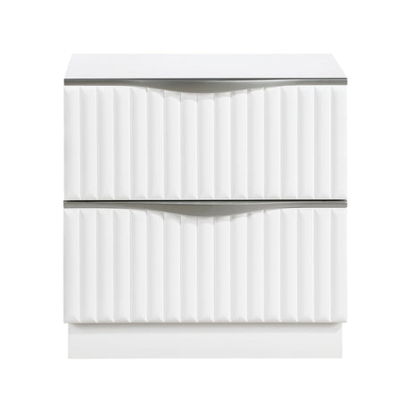 Linea Pearl White Panel Bedroom Set by Homelegance at Eve Furniture