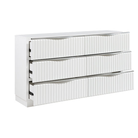 Linea Pearl White Panel Bedroom Set by Homelegance at Eve Furniture