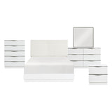 Linea Pearl White Panel Bedroom Set by Homelegance at Eve Furniture