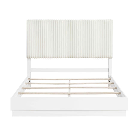Linea Pearl White Panel Bedroom Set by Homelegance at Eve Furniture